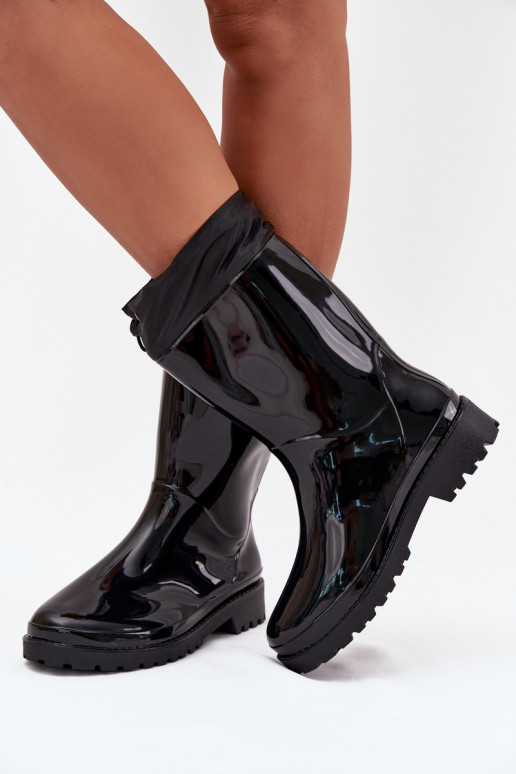 Women's Rain Boots With Drawstring Black Kessia Women's Rain Boots With Drawstring Black Kessia