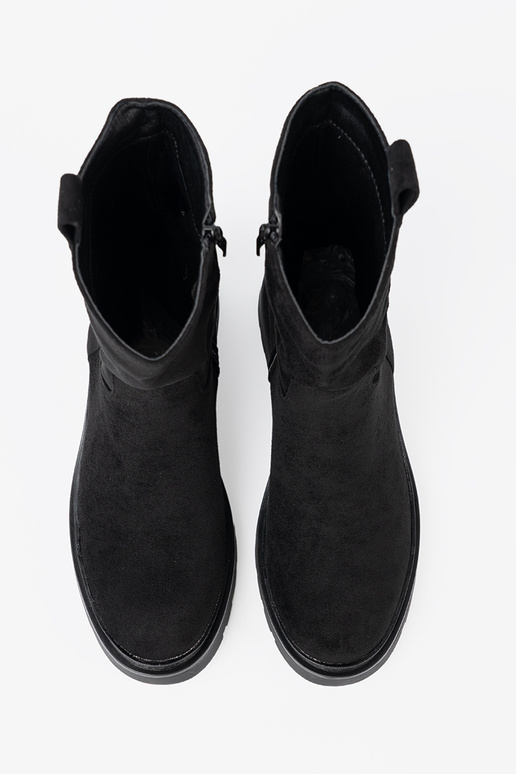 Stylish boots by the ankle z grubą, czarną podeszIną