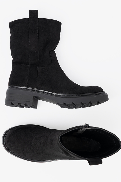 Stylish boots by the ankle z grubą, czarną podeszIną