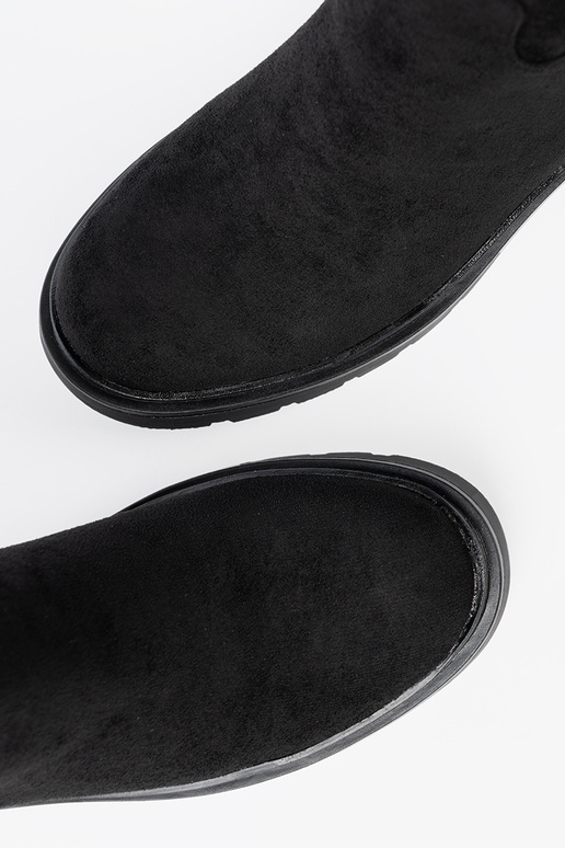 Stylish boots by the ankle z grubą, czarną podeszIną
