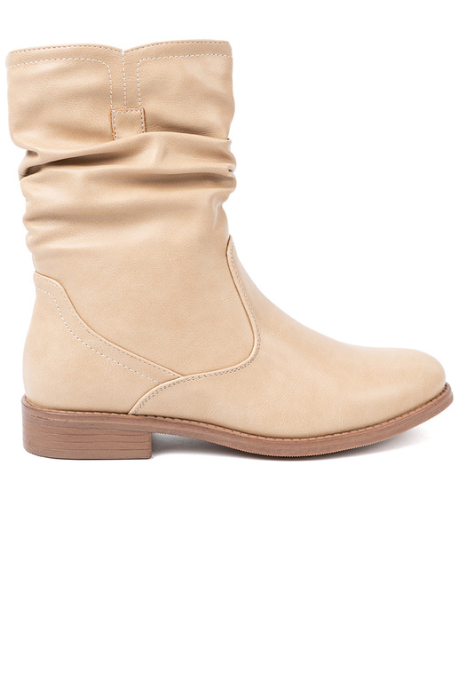 KomfortoIne boots beige z marszczeniami