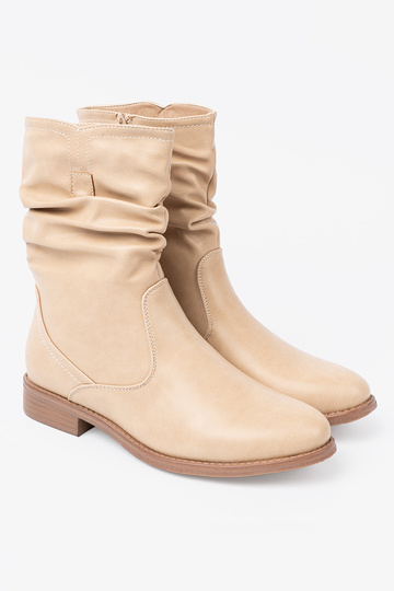 KomfortoIne boots beige z marszczeniami
