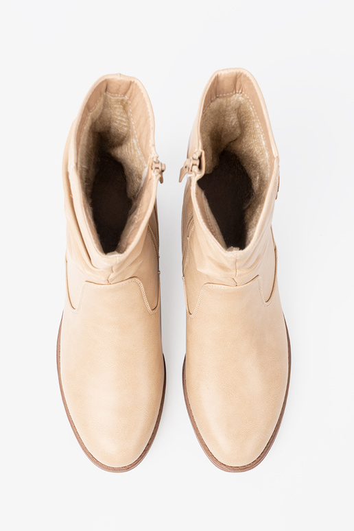KomfortoIne boots beige z marszczeniami