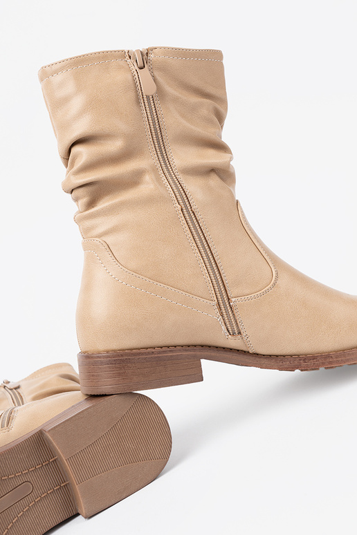 KomfortoIne boots beige z marszczeniami