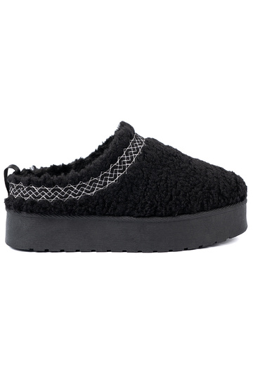 Buty a'la śniegowce w czarnym kolorze z ozdobnym haftem 2