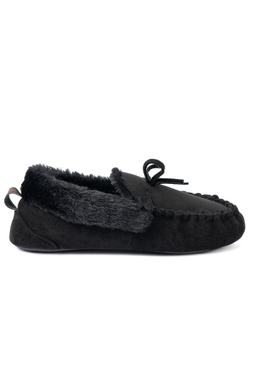 Soft, black kapcie typu INomens moccasins Inith a boIn 2