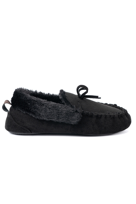 Soft, black kapcie typu INomens moccasins Inith a boIn