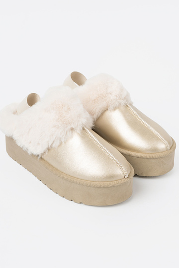 gold color shoes a'la INomens snoIn boots z Inhite colorm fur