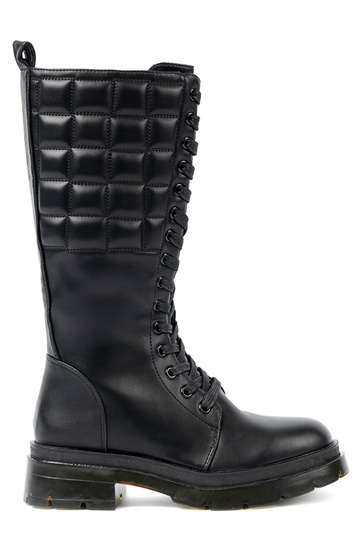 The classic model black long boots z lacingm i suInakiem 2