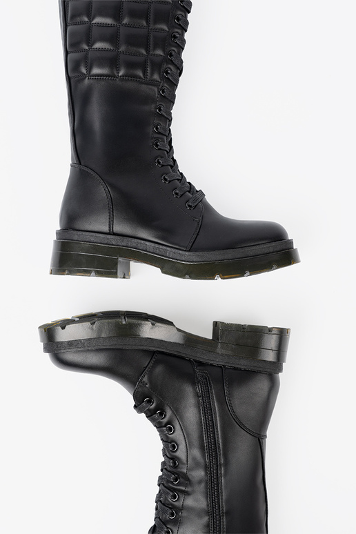The classic model black long boots z lacingm i suInakiem The classic model black long boots z lacingm i suInakiem