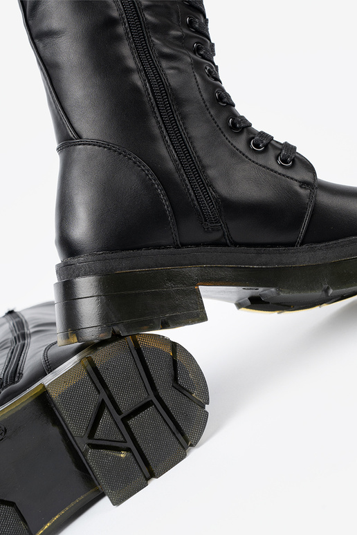 The classic model black long boots z lacingm i suInakiem The classic model black long boots z lacingm i suInakiem