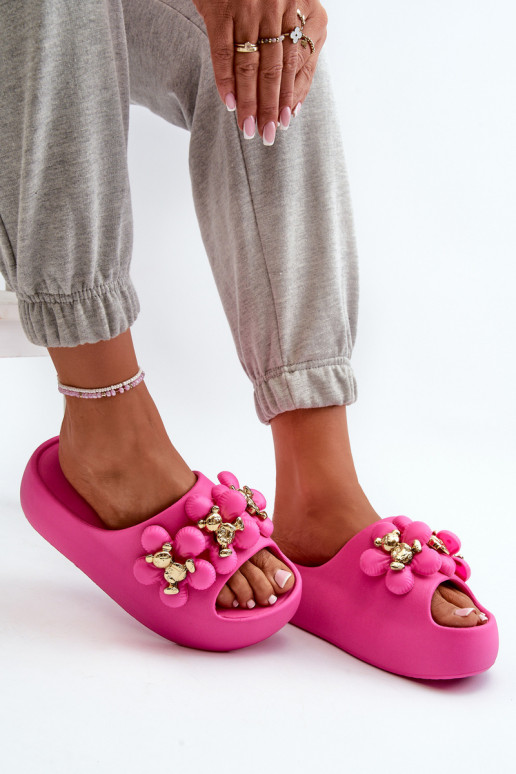 copy of Women's Foam Slides With Decorations On Thick Sole Fuchsia Bremavia