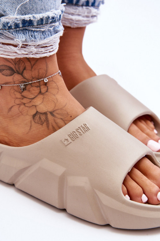 Women's Light Foam Big Star Slippers LL274593 Beige