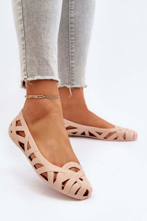 Women's Rubber Ballerina Flats Nude Salam