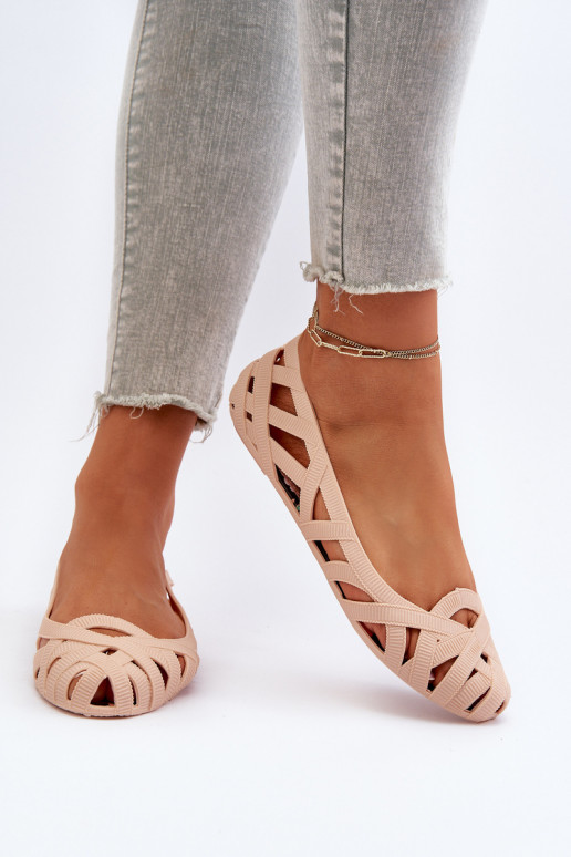 Women's Rubber Ballerina Flats Nude Salam