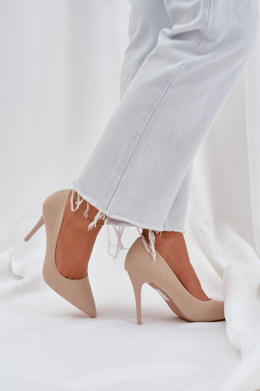 copy of Classic High Heels Made Of Eco Suede Light Beige Navinda