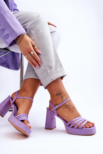 Women's Suede Platform Sandals Violet Verda 2