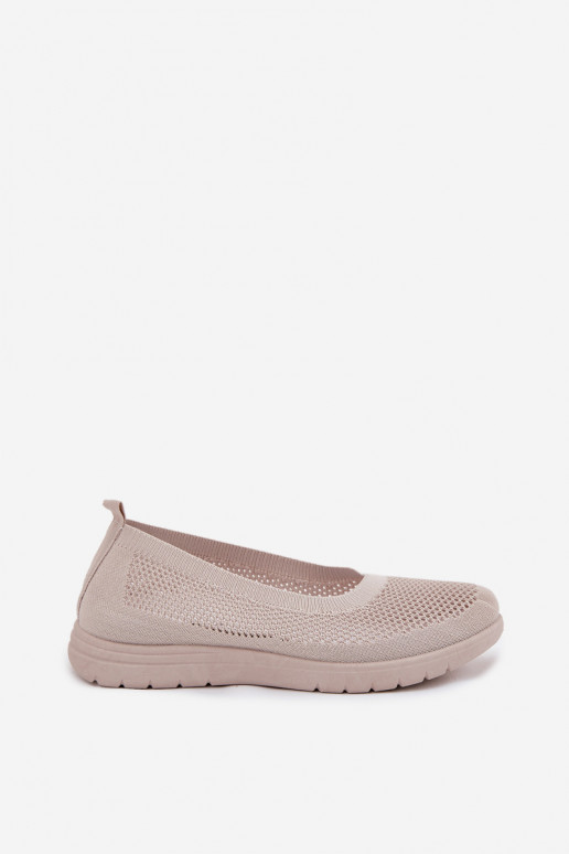 Ladies Mesh Ballerinas In Sporty Style Beige Virella