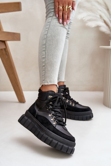 Women's Insulated Ankle Boots On Platform Black Jelenia 2