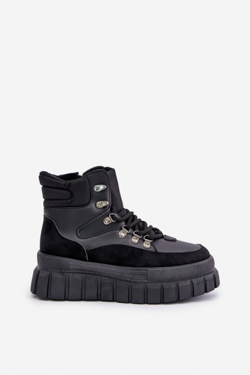 Women's Insulated Ankle Boots On Platform Black Jelenia