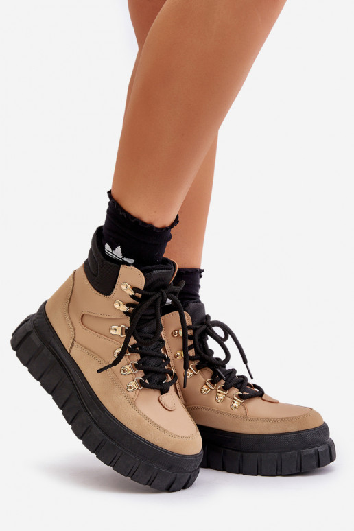 Women's Insulated Ankle Boots Platform Brown Jelenia Women's Insulated Ankle Boots Platform Brown Jelenia