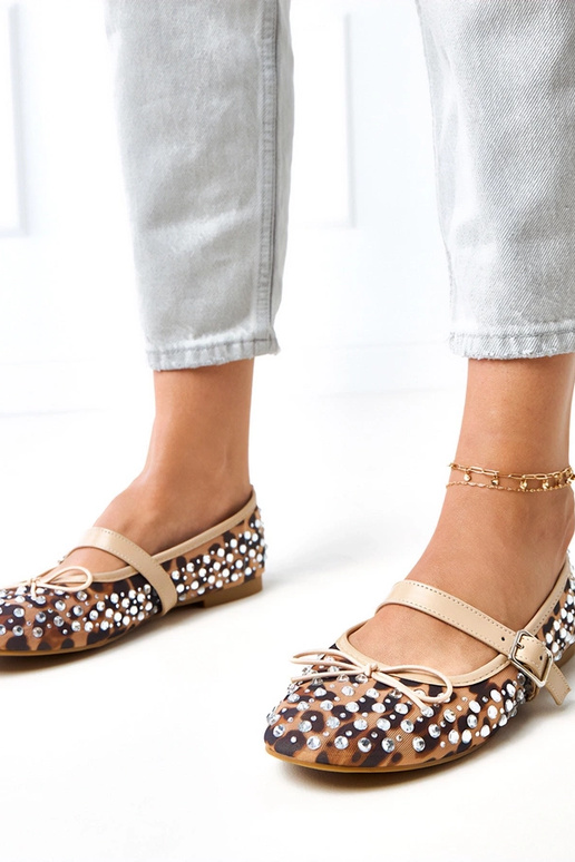 Panterkowe baleriny siateczkowe z...