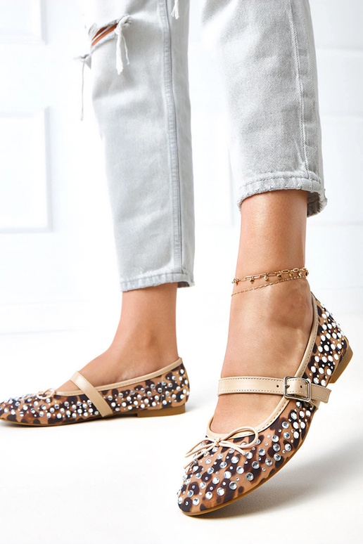 Panterkowe baleriny siateczkowe z...