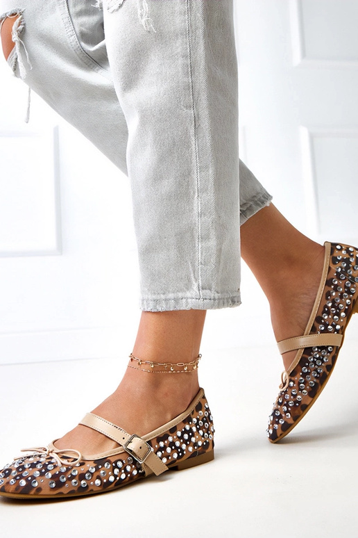 Panterkowe baleriny siateczkowe z...