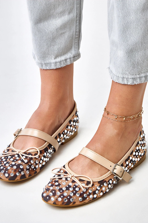 Panterkowe baleriny siateczkowe z...