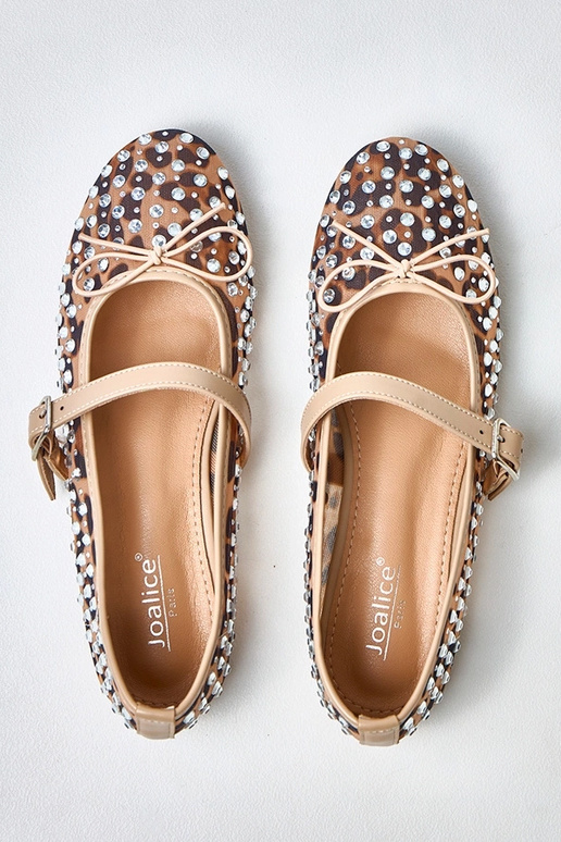 Panterkowe baleriny siateczkowe z...