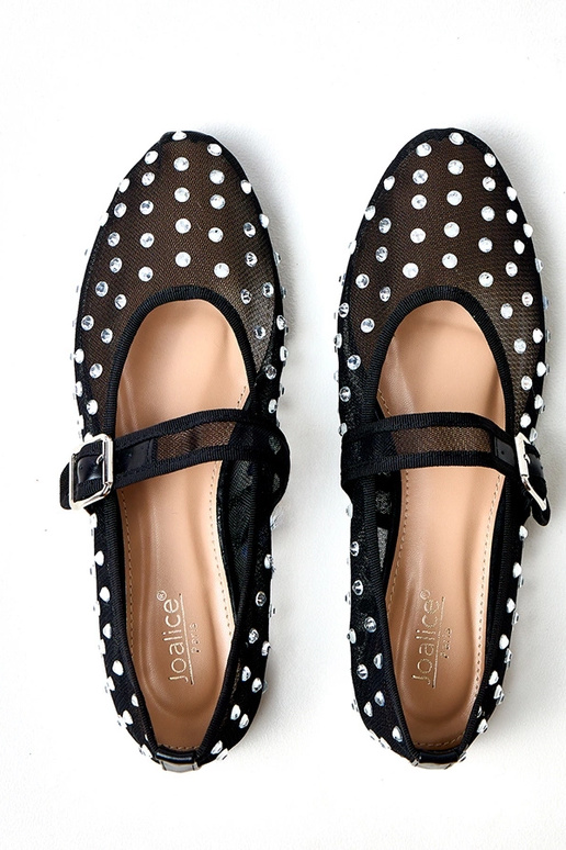 Czarne balerinki siateczkowe z...