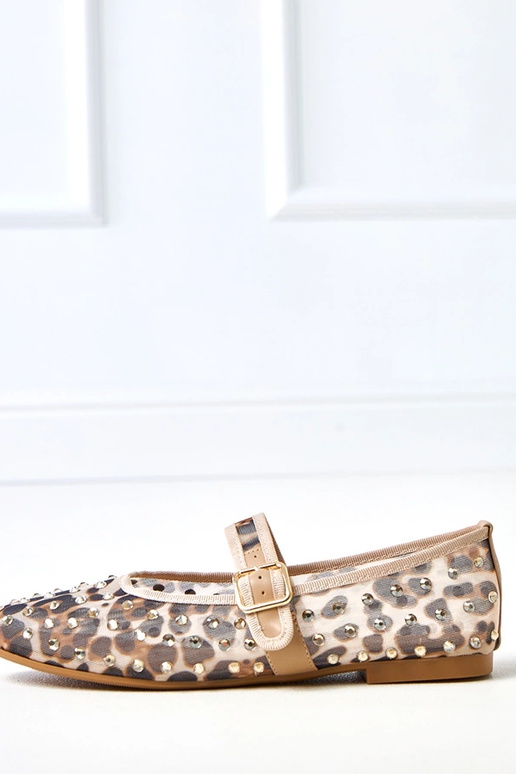 Panterkowe balerinki siateczkowe z...