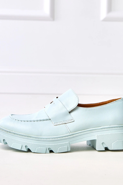 Niebieskie mokasyny damskie z...