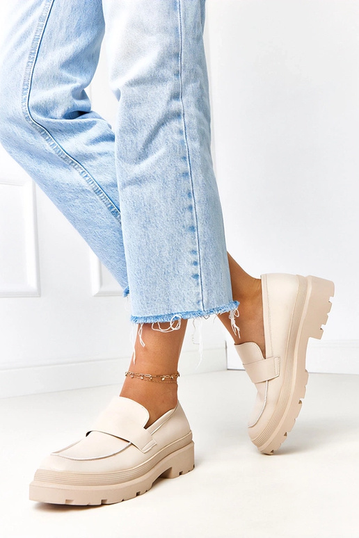 Beżowe mokasyny z ekoskóry Seraphin