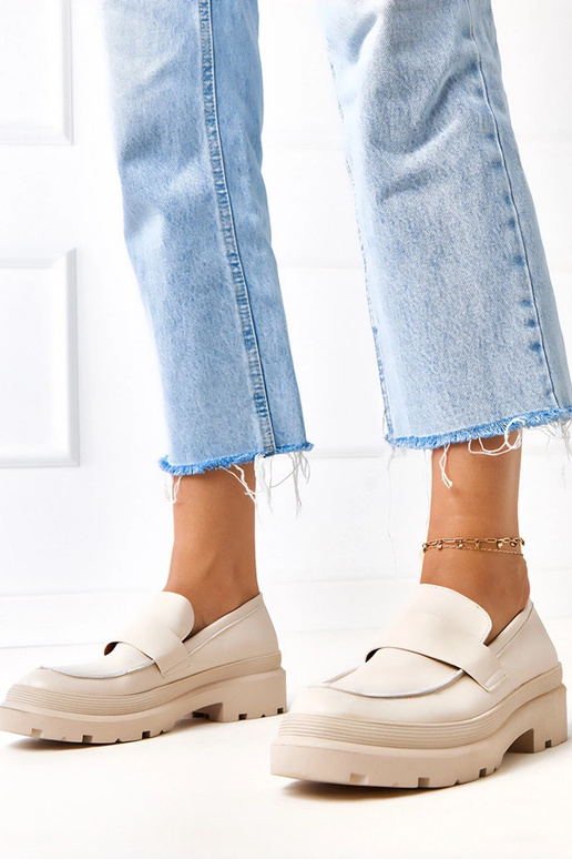 Beżowe mokasyny z ekoskóry Seraphin