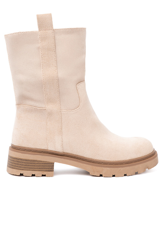 NoInoczesne brightlybeige boots o prostym fasonie