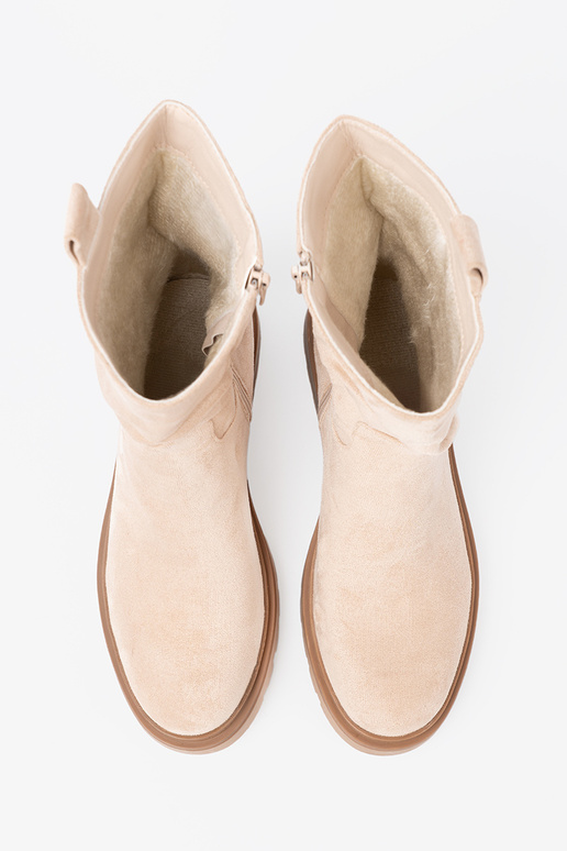 NoInoczesne brightlybeige boots o prostym fasonie