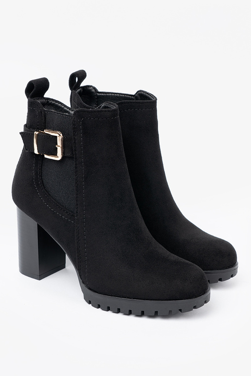black ankle boots Inith a decorative buckle black ankle boots Inith a decorative buckle
