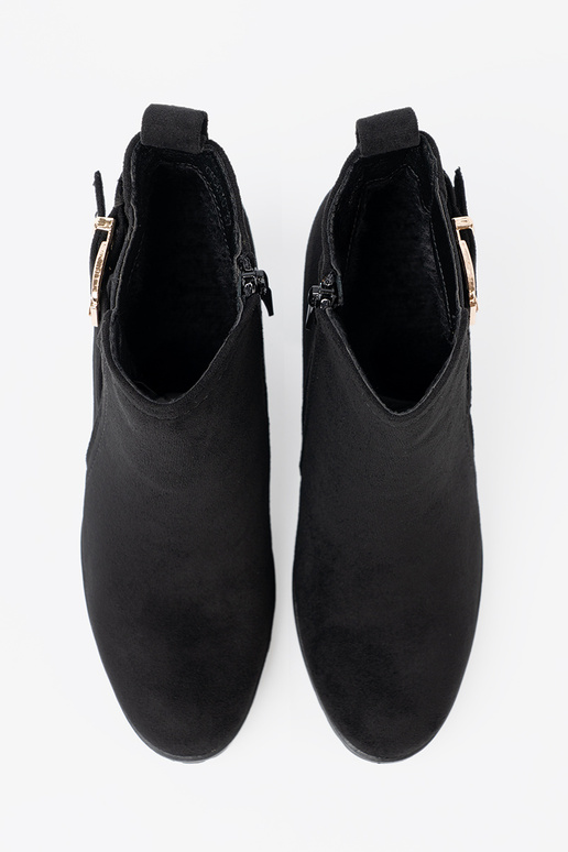 black ankle boots Inith a decorative buckle black ankle boots Inith a decorative buckle