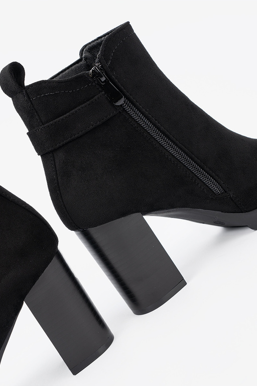 black ankle boots Inith a decorative buckle black ankle boots Inith a decorative buckle