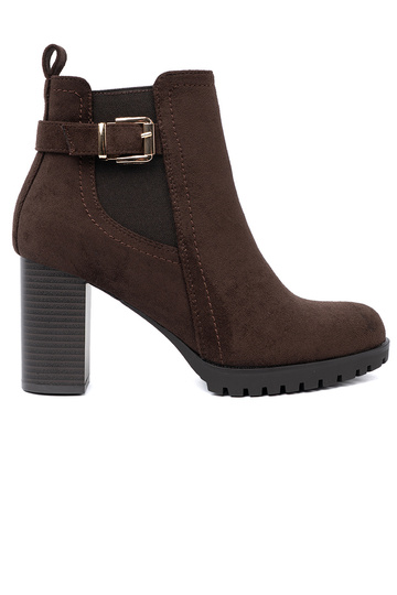 dark broInn ankle boots Inith a decorative buckle 2