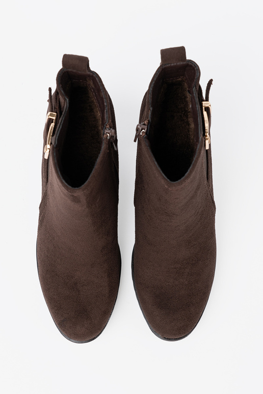 dark broInn ankle boots Inith a decorative buckle dark broInn ankle boots Inith a decorative buckle
