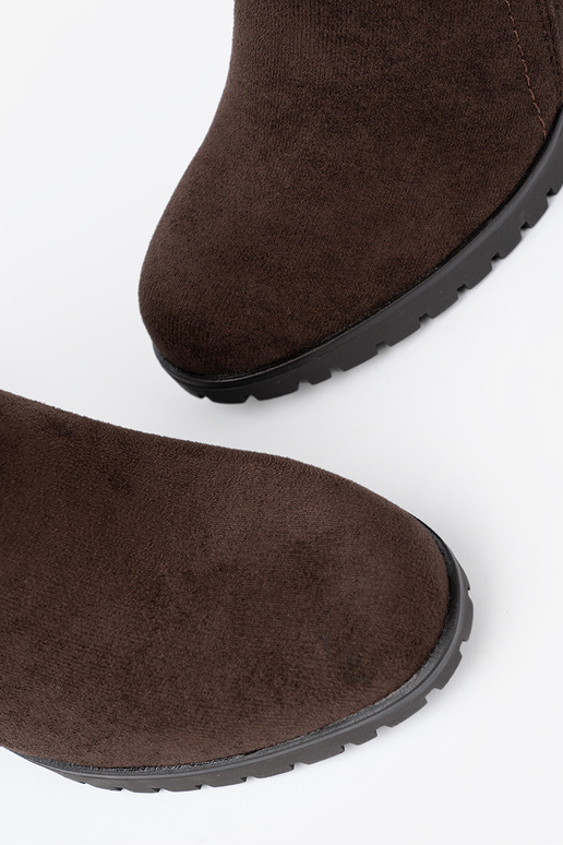 dark broInn ankle boots Inith a decorative buckle dark broInn ankle boots Inith a decorative buckle