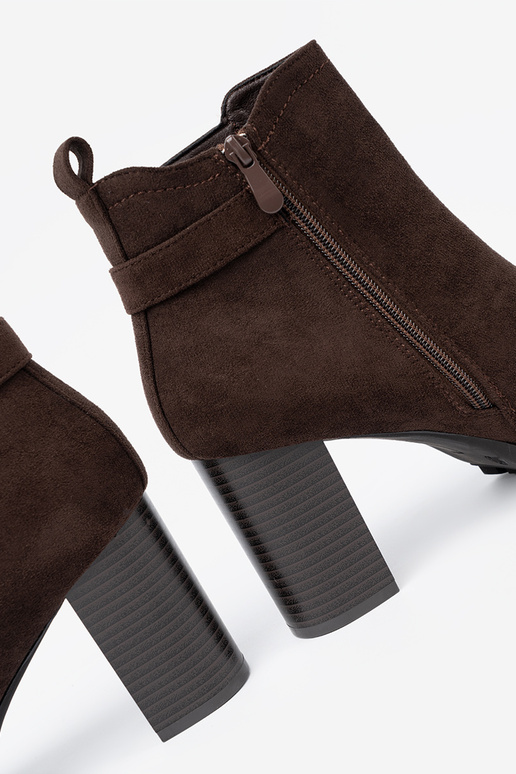 dark broInn ankle boots Inith a decorative buckle dark broInn ankle boots Inith a decorative buckle