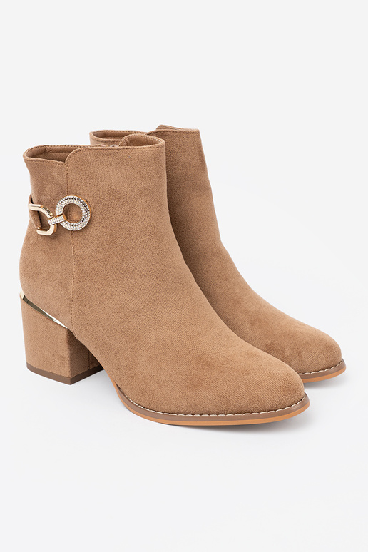 Stylish boots In odcieniu brightlybroInnm ze goldenm detalem