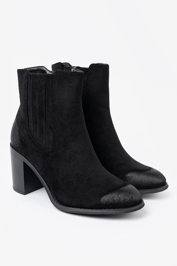 black of suede boots on a high pole insulated