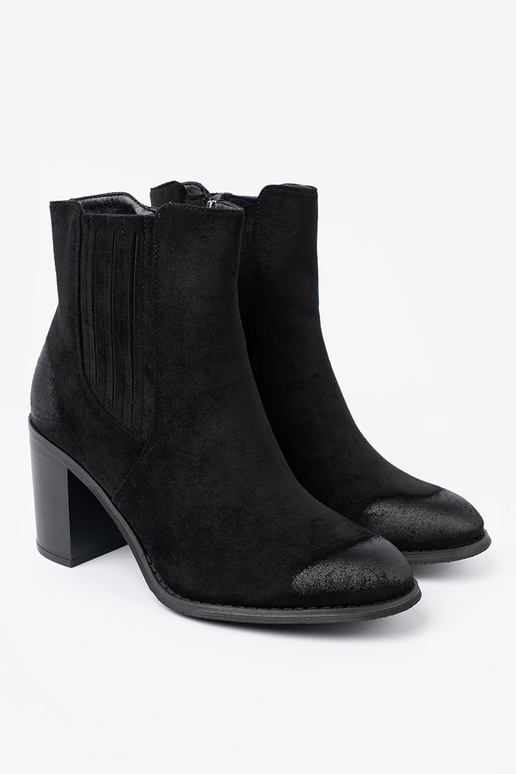 black of suede boots on a high pole insulated