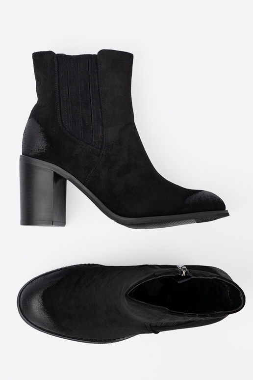black of suede boots on a high pole insulated