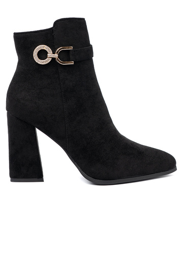 Elegant style black boots z biżuteryjnym akcentem 2