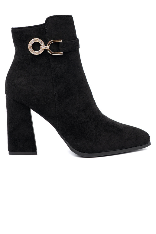 Elegant style black boots z biżuteryjnym akcentem